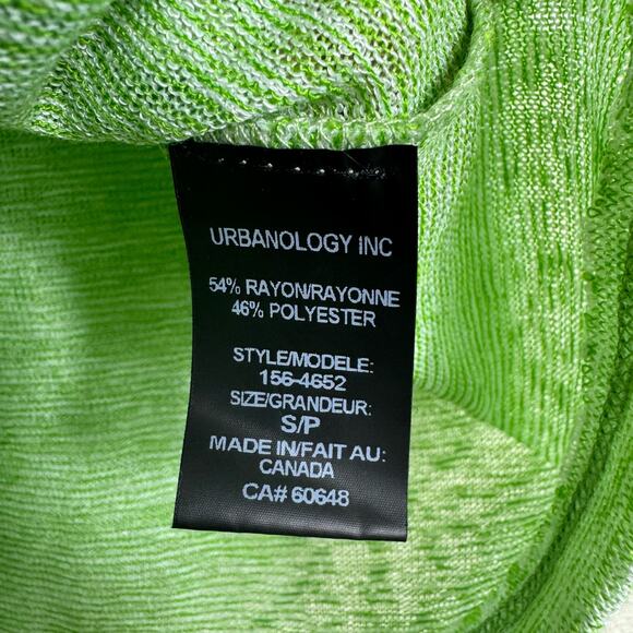 Pure Essence Urbanology Green Striped Lightweight Sweater Poncho Tank Under Sz S - Picture 5 of 5